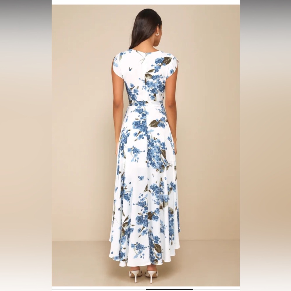 Lulu's Blue Floral High Low Dress - Picture 6 of 8